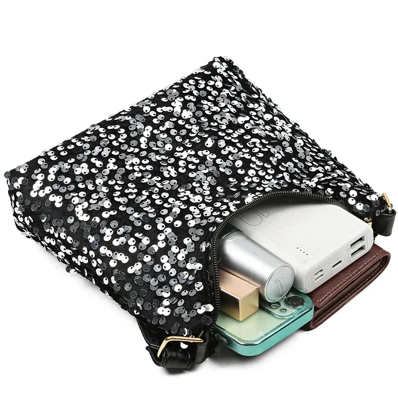 nouveau sac à main coréen pour femmes avec décoration de paillettes, sac à bandoulière carré polyvalent, petit sac à main tendance pour un usage quotidien