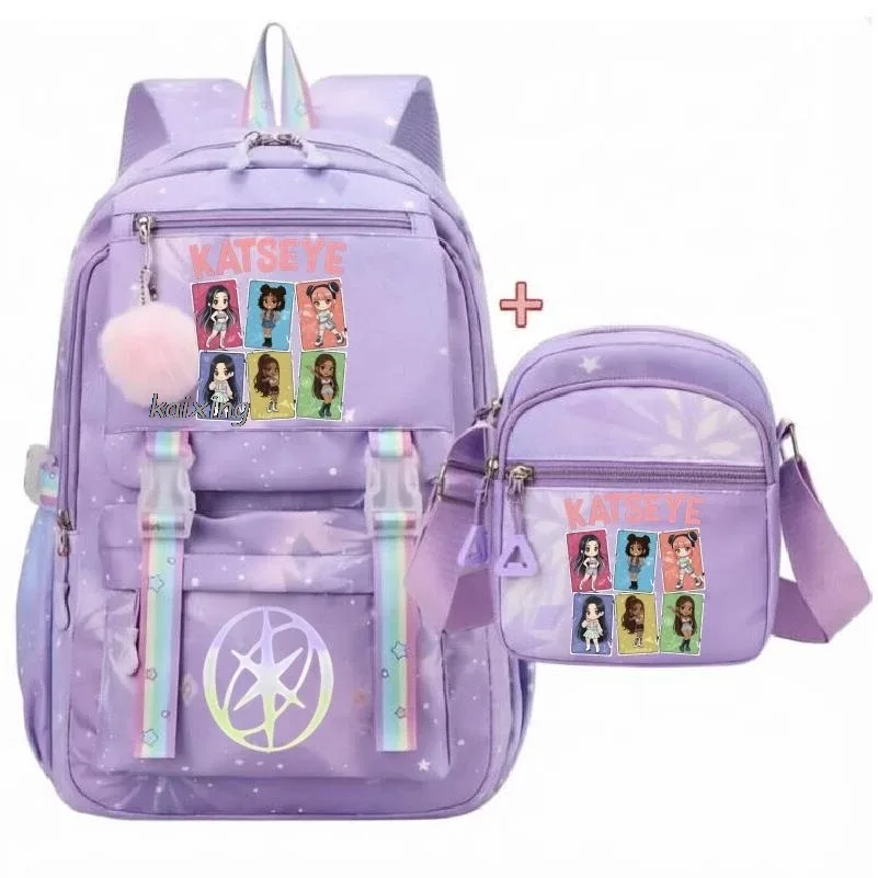 sacs à dos katseye avec imprimé amusant pour étudiants, sacs à dos pour la rentrée scolaire, sacs d'école grande capacité, sacs à dos de voyage pour l'extérieur
