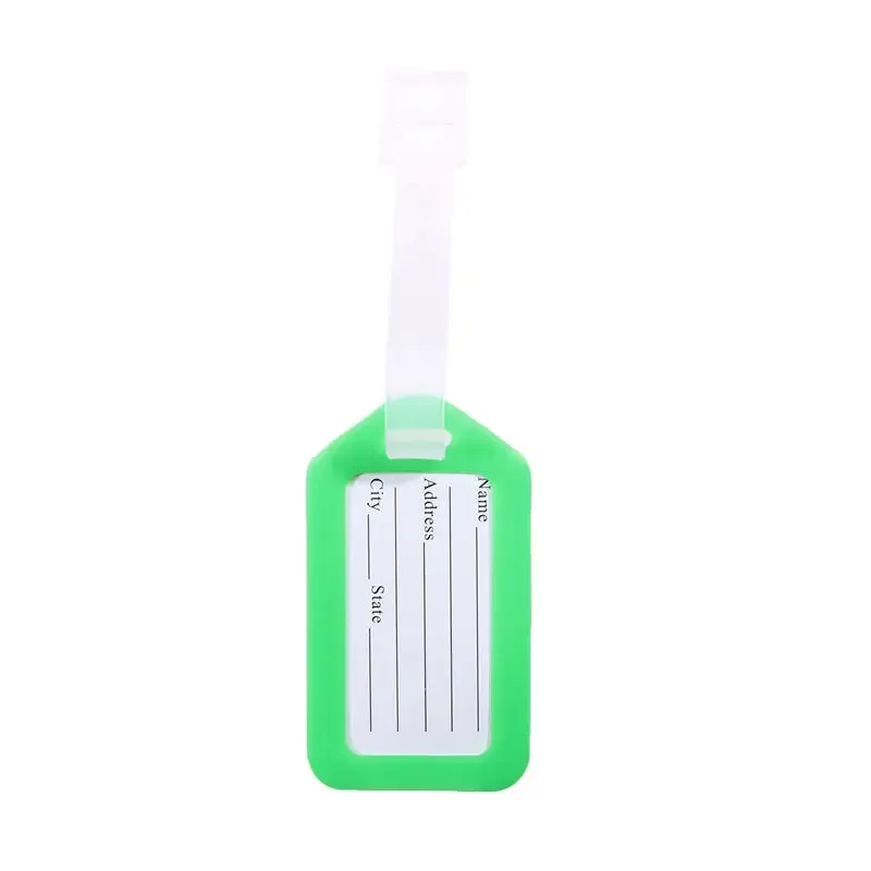 1-10 étiquettes de bagage en plastique pour voyage, accessoire de voyage pour femmes et hommes, porte-nom et adresse pour valise, étiquette de sac