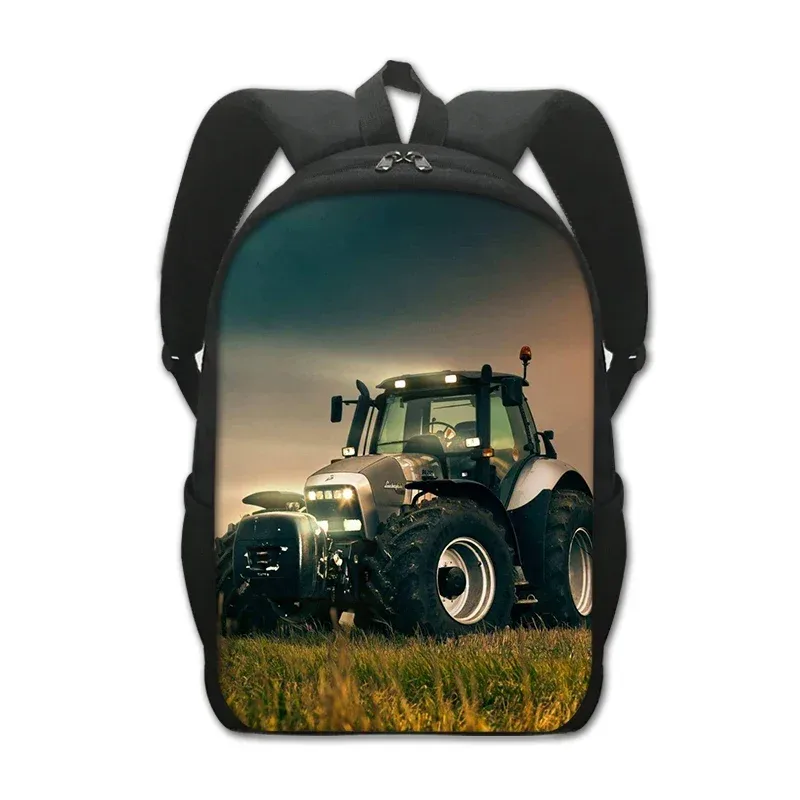 sac à dos imprimé tracteur fskins pour adolescents, sacs d'école pour enfants, sac à dos décontracté pour hommes, sac à dos pour ordinateur portable, sac de livre portable, 16 pouces
