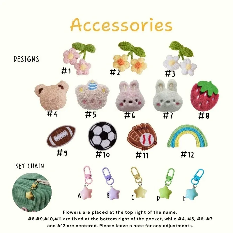 1 pièces sac à dos personnalisé grande capacité cartable en velours côtelé fait à la main nom unique personnalisé multicolore corde fil couleur décoration