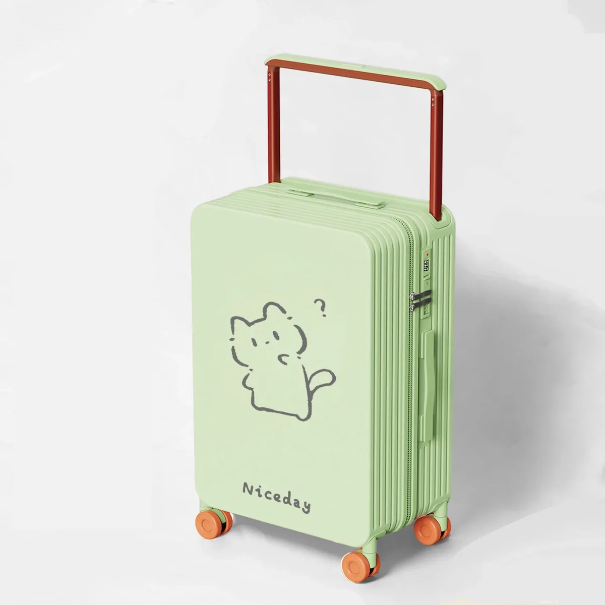 nouvelle valise large centrée 2026 pour femme avec roues silencieuses pivotantes, bagage de voyage mignon pour étudiants, bagage à main 24/26 pouces