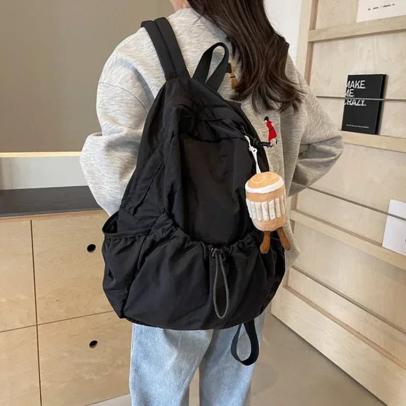 sac à dos décontracté femmes grande capacité mode junior lycée étudiant pli cartable sac en tissu coréen voyage sac à dos