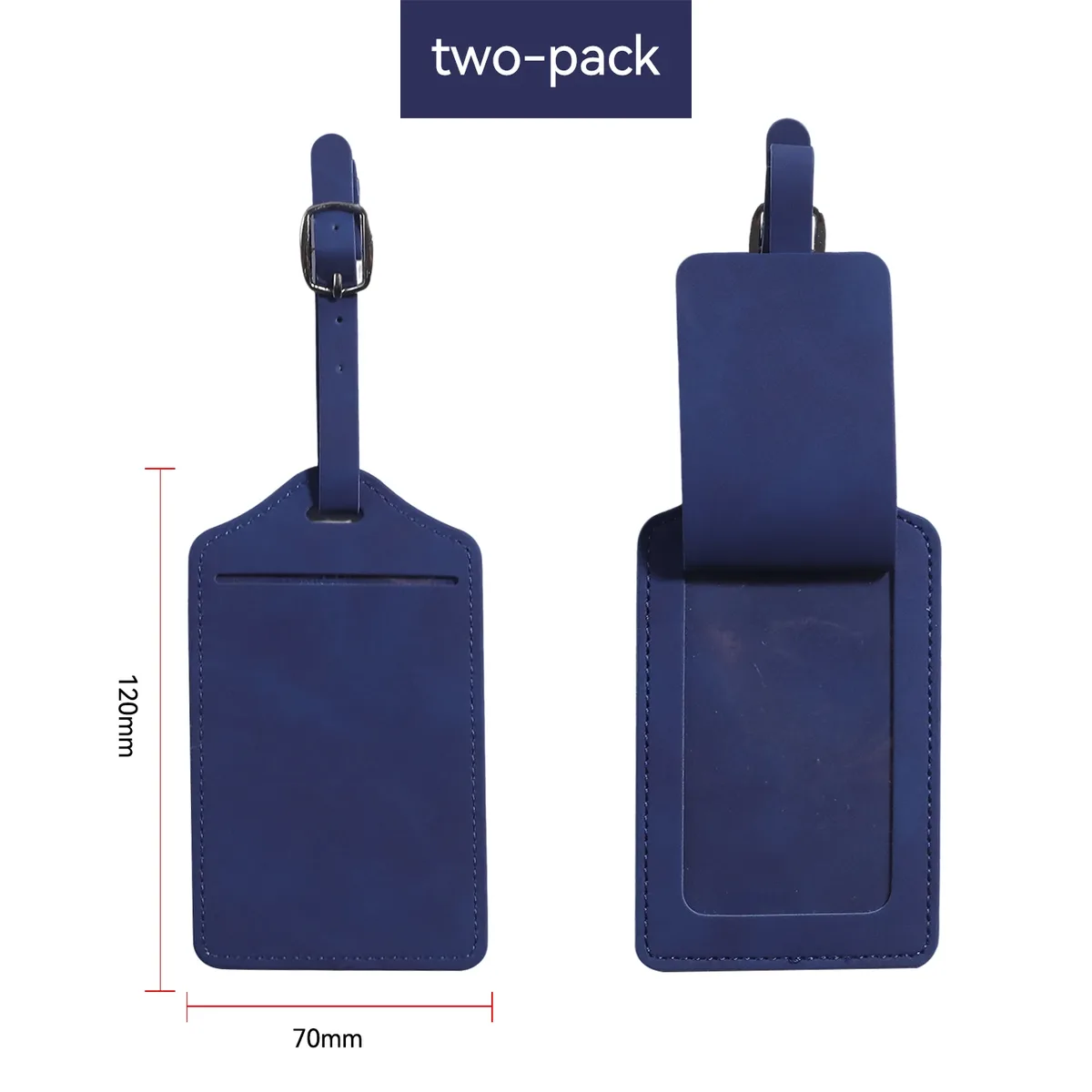 lot de 2 étiquettes à bagages en pu, sangle réglable anti-perte, étiquettes de nom pour valise, 6 couleurs au choix, étiquettes d'identification pour bagages de voyage