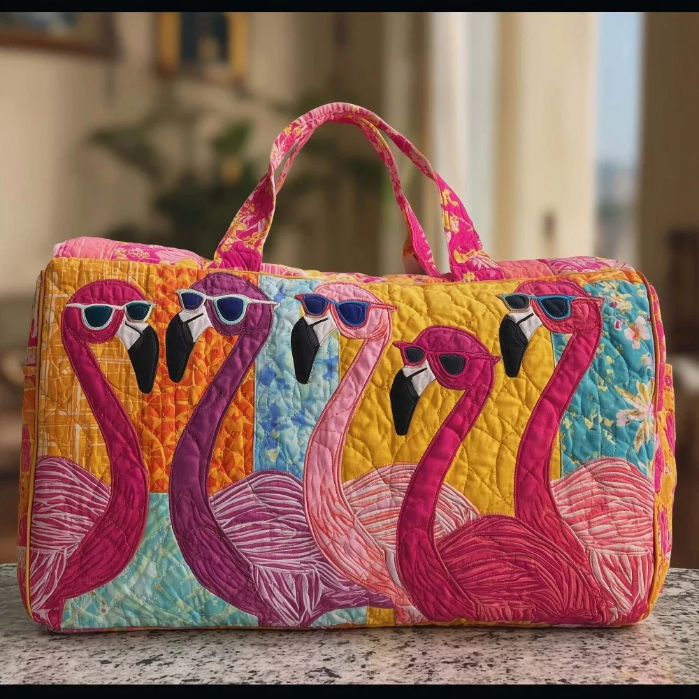sac de voyage matelassé 3d imprimé animal ours flamant rose paon lama lion art bohème pour hommes femmes week-end plage voyage sacs