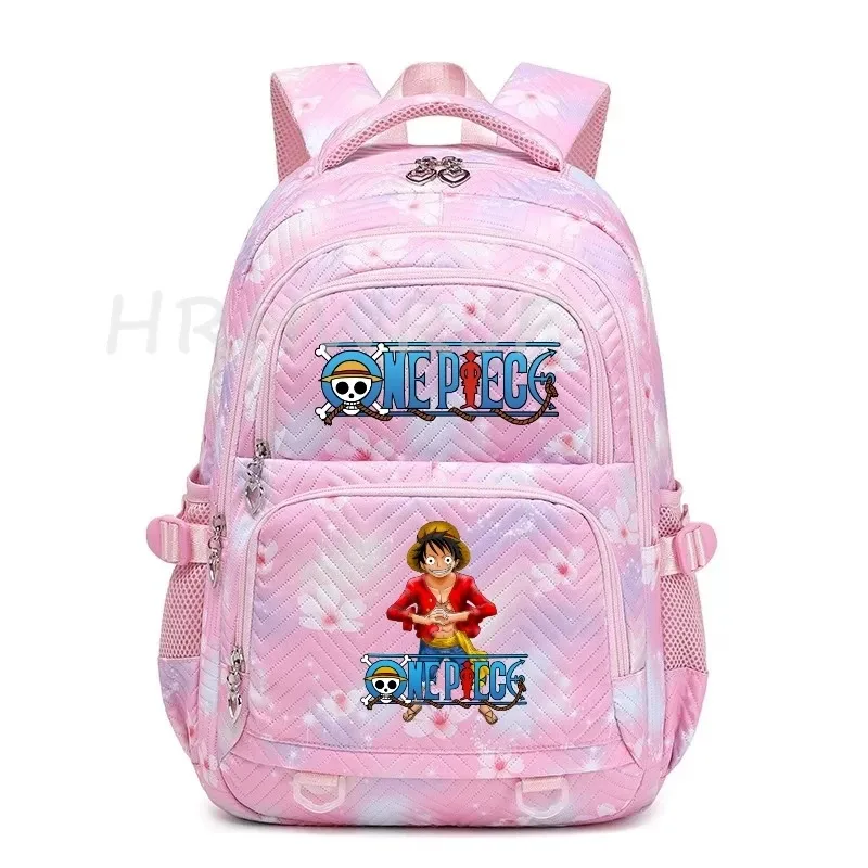 sacs à dos anime one piece légers avec fermoir, imprimé violet monkey d luffy, pour garçons et filles, grande capacité, pour adolescents, ordinateur portable, école, voyage, mochila