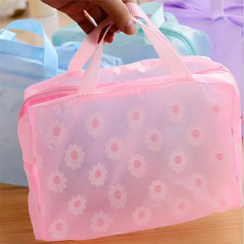 trousse de maquillage de voyage transparente en pvc, trousse de toilette, sac de rangement, boîte à bagages, valise à serviettes, poudres, fermeture éclair, sacs à cosmétiques