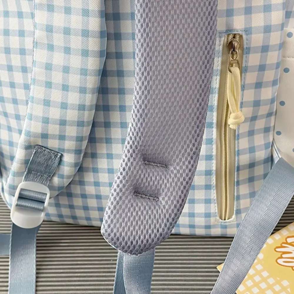 sac à dos mignon et adorable à pois, avec nœud, bordure en dentelle minimaliste, motif à carreaux, sac d'école pour étudiant, cadeau