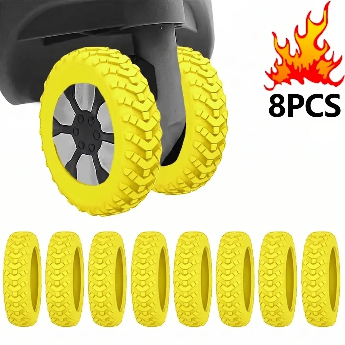 8 protections en silicone pour roulettes de valise, réduisant le bruit, pour bagages de voyage