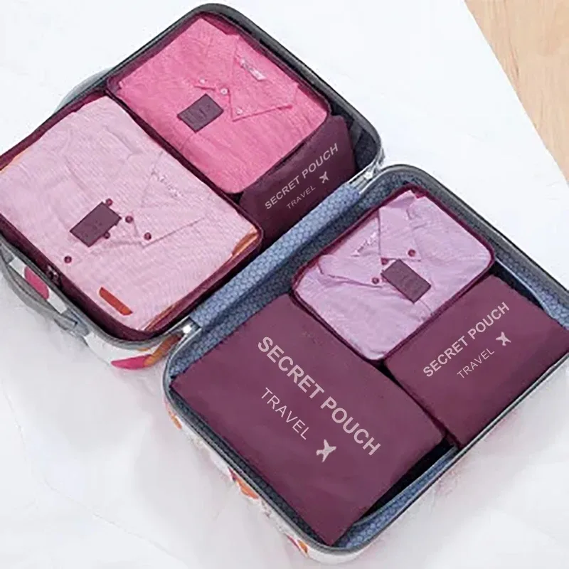 sacs de voyage multifonctions imperméables, 6 pièces, rangement de vêtements, pochette de rangement de bagages, cube d'emballage, sac de rangement de voyage pour hommes et femmes