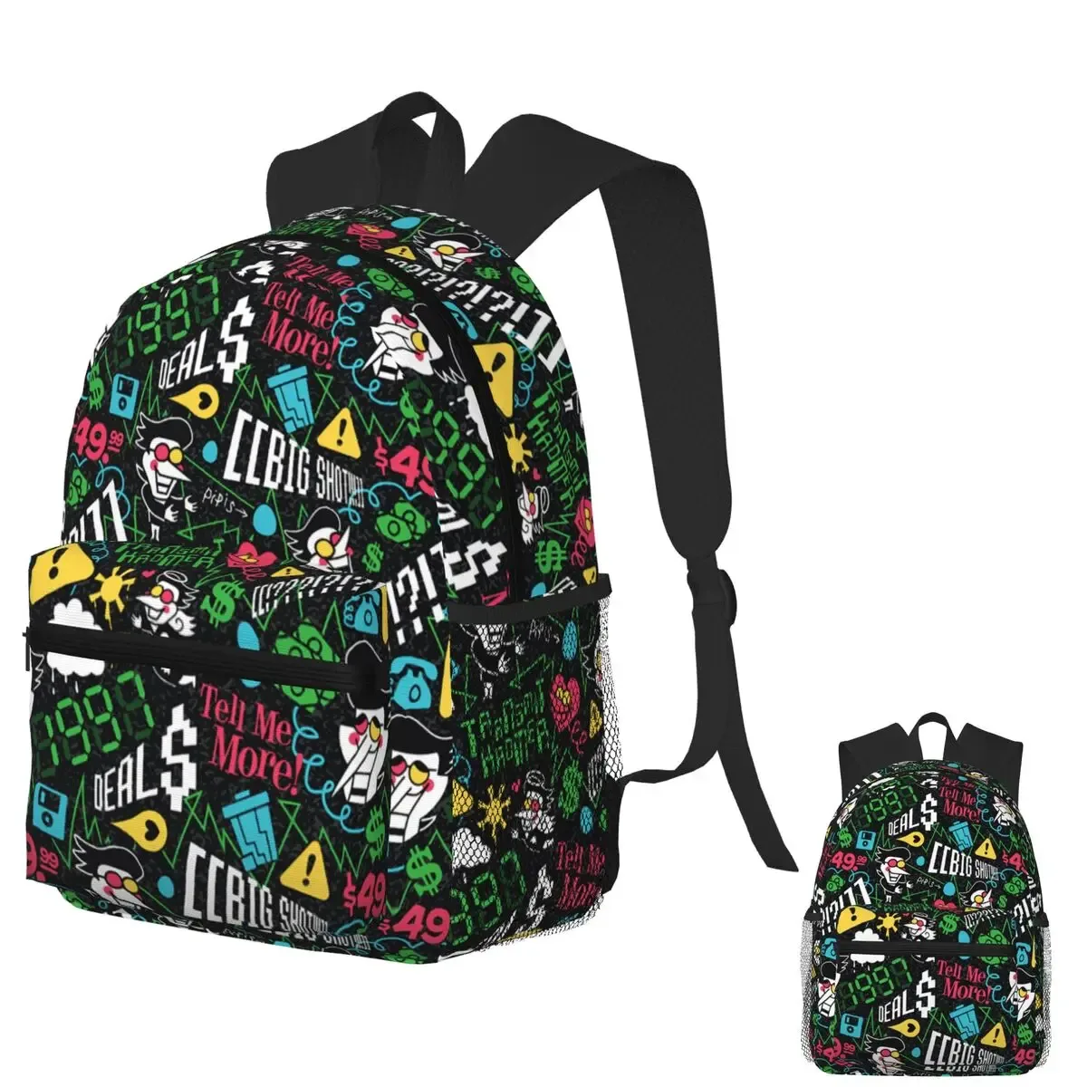 deltarune spamton g étudiant sac à dos sac d'école randonnée voyage sac à dos pour garçons filles mode bookbag sacs à bandoulière