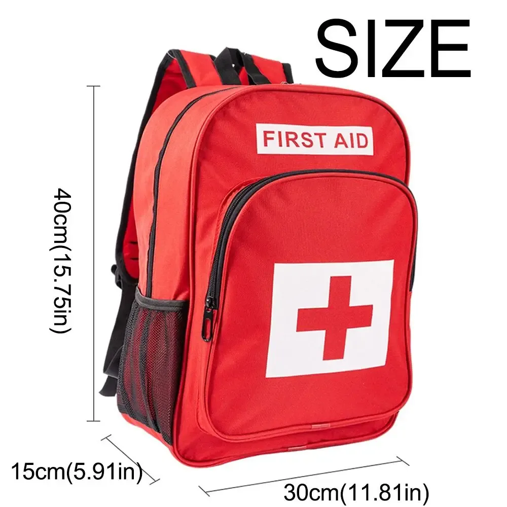 sac à dos d'urgence vide pour médicaments, anti-rayures, rouge, sacs de sauvetage extérieur, sacs de traumatologie multi-poches en nylon pour premiers intervenants