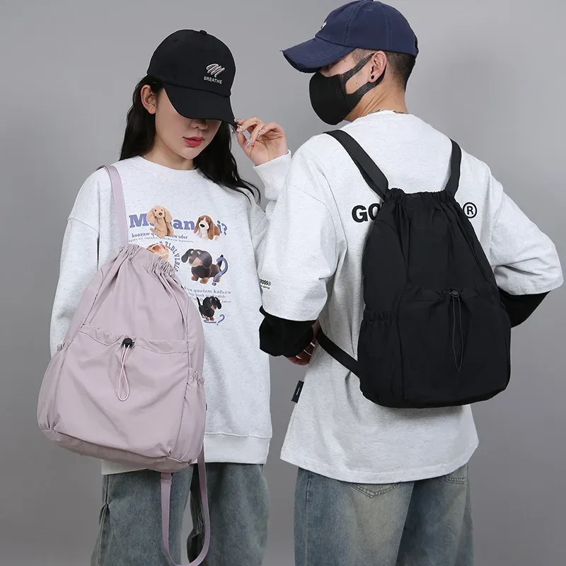 sac à dos léger à cordon de serrage pour hommes et femmes, sac pliable universel de grande capacité pour les déplacements en plein air et les loisirs, сумка