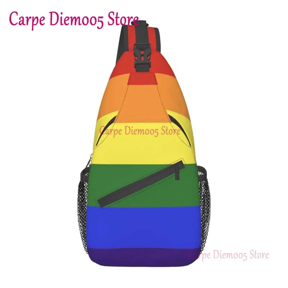 sac à bandoulière arc-en-ciel pour hommes, sac à dos de poitrine pour randonnée