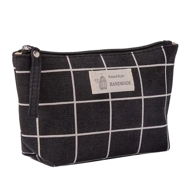 sac de rangement de voyage en toile souple pour femme, trousse de maquillage portable, trousse à cosmétiques mignonne, motif imprimé ours et arbre, trousse de toilette, évaluation