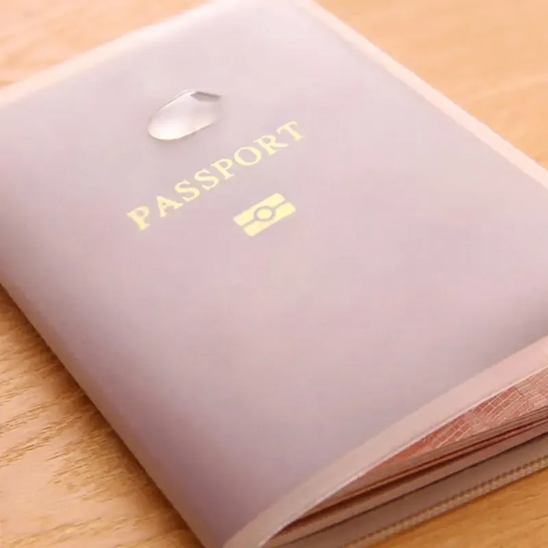 housse de protection pour passeport, 6 pièces/paquet, transparente givrée, matériau pvc, étui étanche pour documents, housse de protection pour passeport
