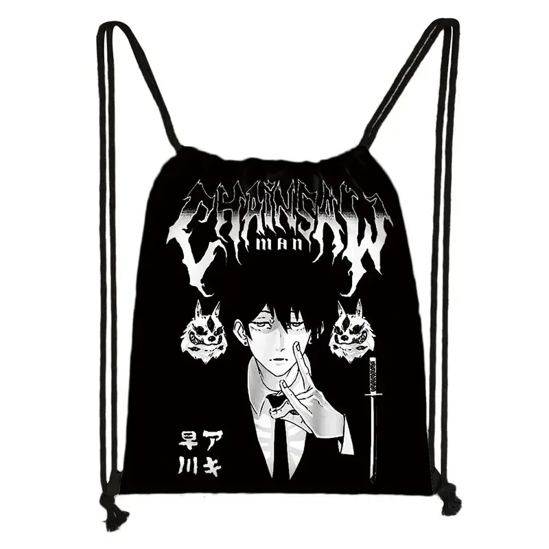 sac à dos de voyage avec tronçonneuse pour homme et femme, imprimé de proximité, denji pochita makima manga harajuku