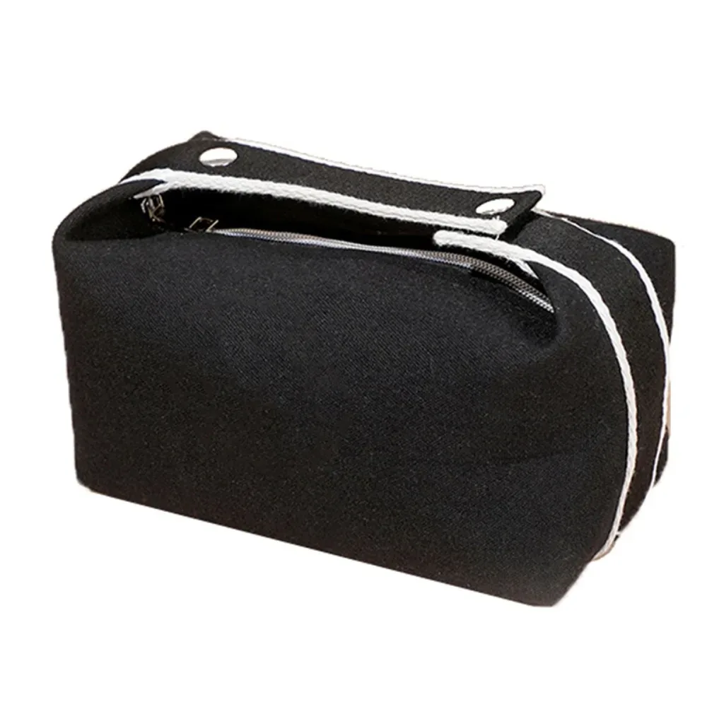 sac de rangement cosmétique grande capacité tendance, trousse de toilette portable en toile, organiseur de maquillage de voyage