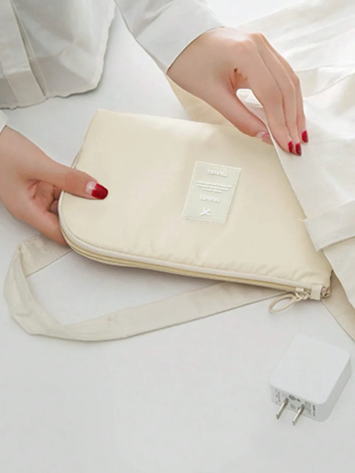 nouveau sac à cosmétiques simple, sac de rangement de câbles de données multifonctions portables, appareils numériques mobiles de voyage, organisateur d'écouteurs de ligne usb