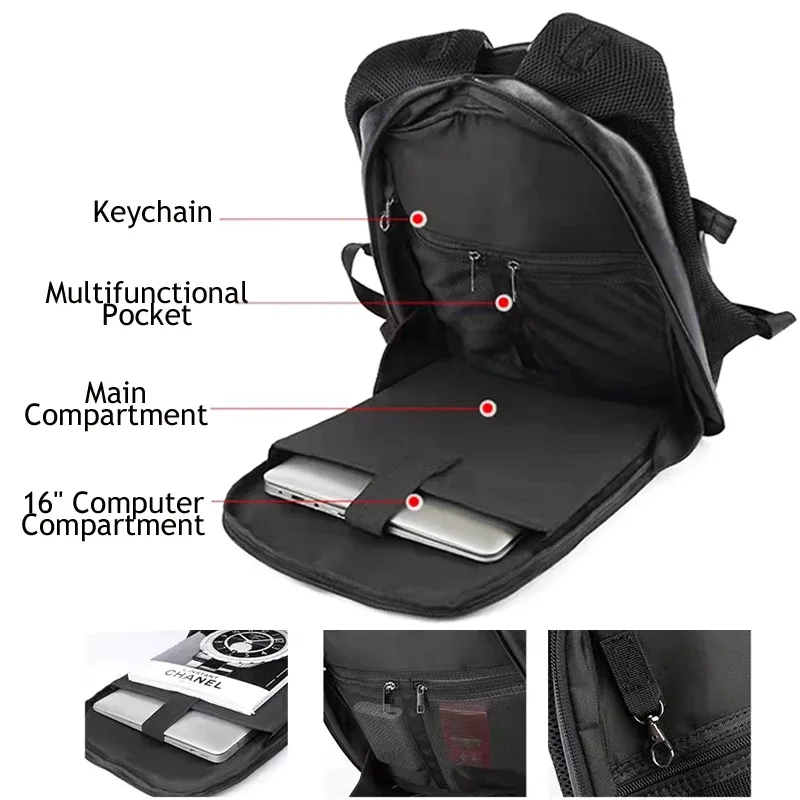 sac à dos en cuir pour hommes, sac à dos étanche pour ordinateur portable, sac à dos d'affaires de grande capacité avec chargement usb, sac à dos de sport de voyage pour hommes