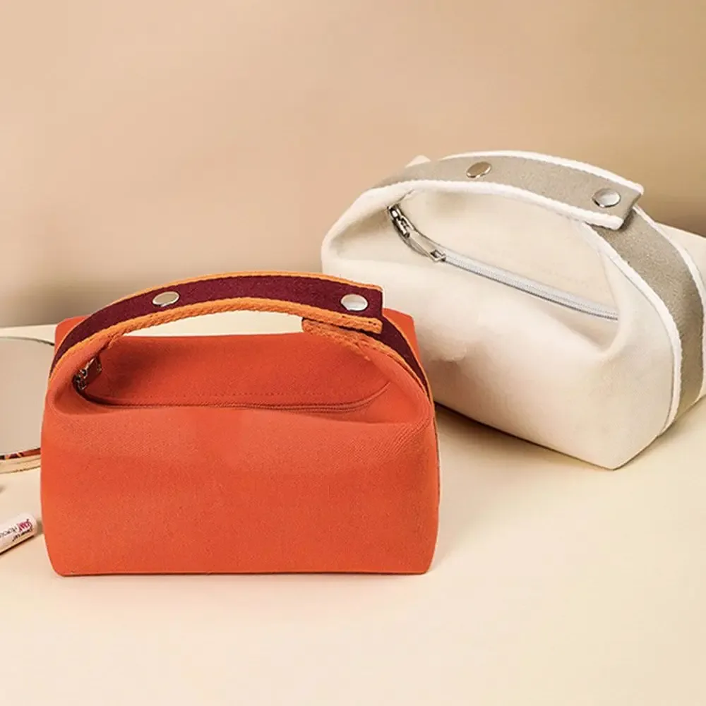Sac de rangement cosmétique tendance grande capacité, trousse de toilette portable en toile, pochette de maquillage