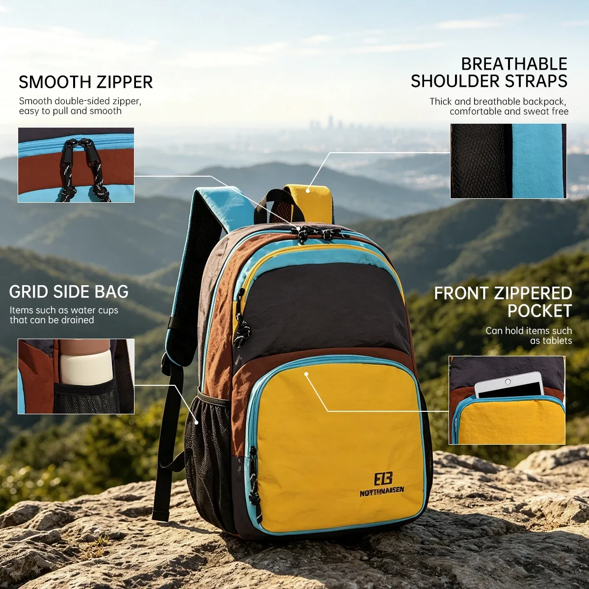 sac à dos de voyage léger pour hommes, sac à dos imperméable pour la randonnée et l'alpinisme pour femmes, sac à dos polyvalent pour ordinateur portable pour étudiants universitaires, sac à dos pour lycéens