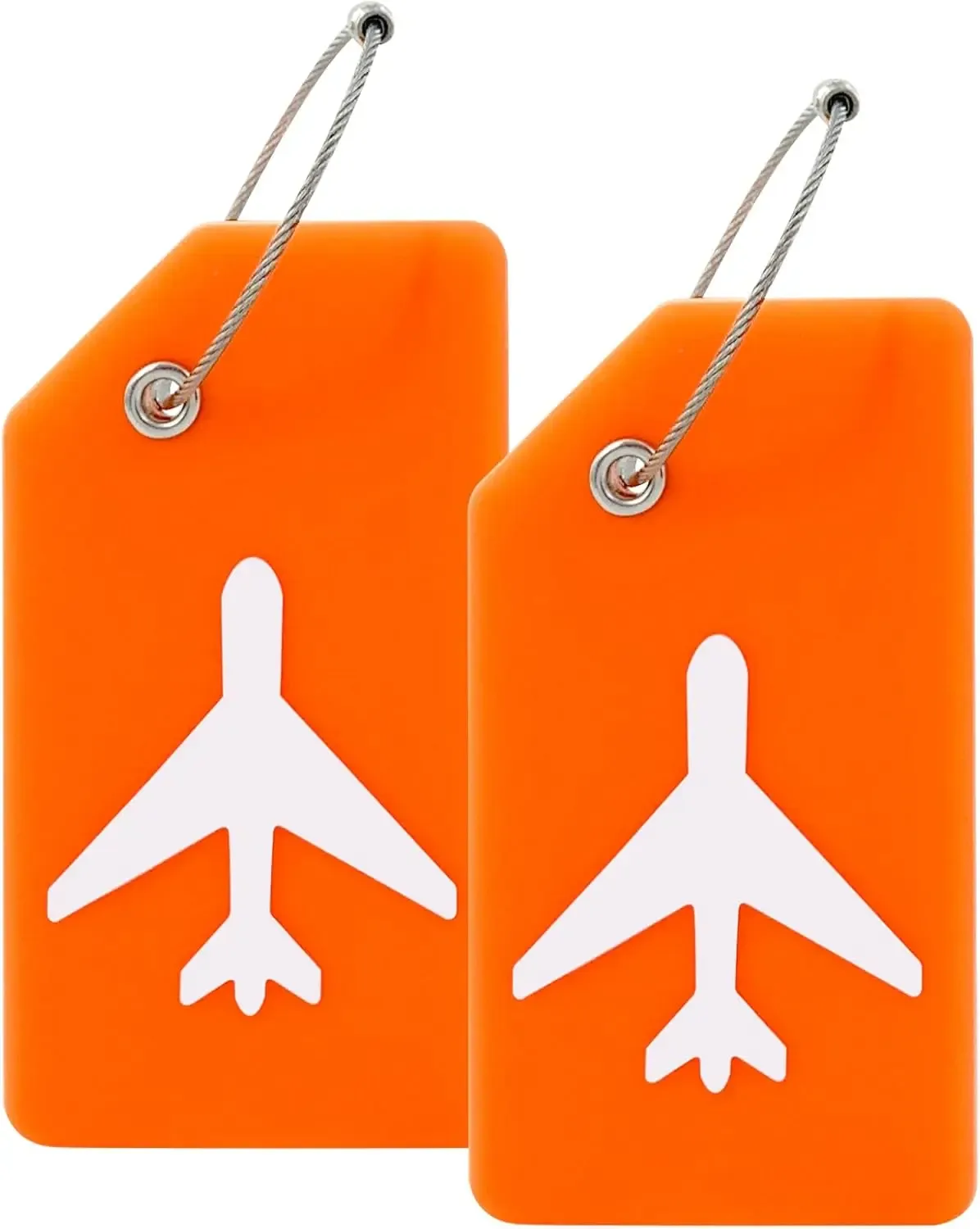 lot de 2 étiquettes de bagage en silicone pour valises, étiquettes de voyage pour bagages avec carte d'identification nominative et confidentialité