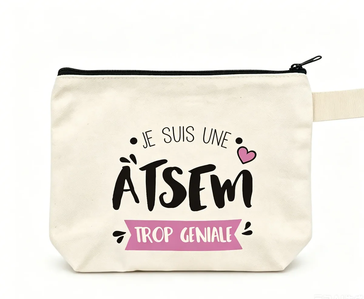 sac cosmétique au design atsem inspiré de l'école française - portefeuille durable en polyester avec pochette inspirée de l'école française