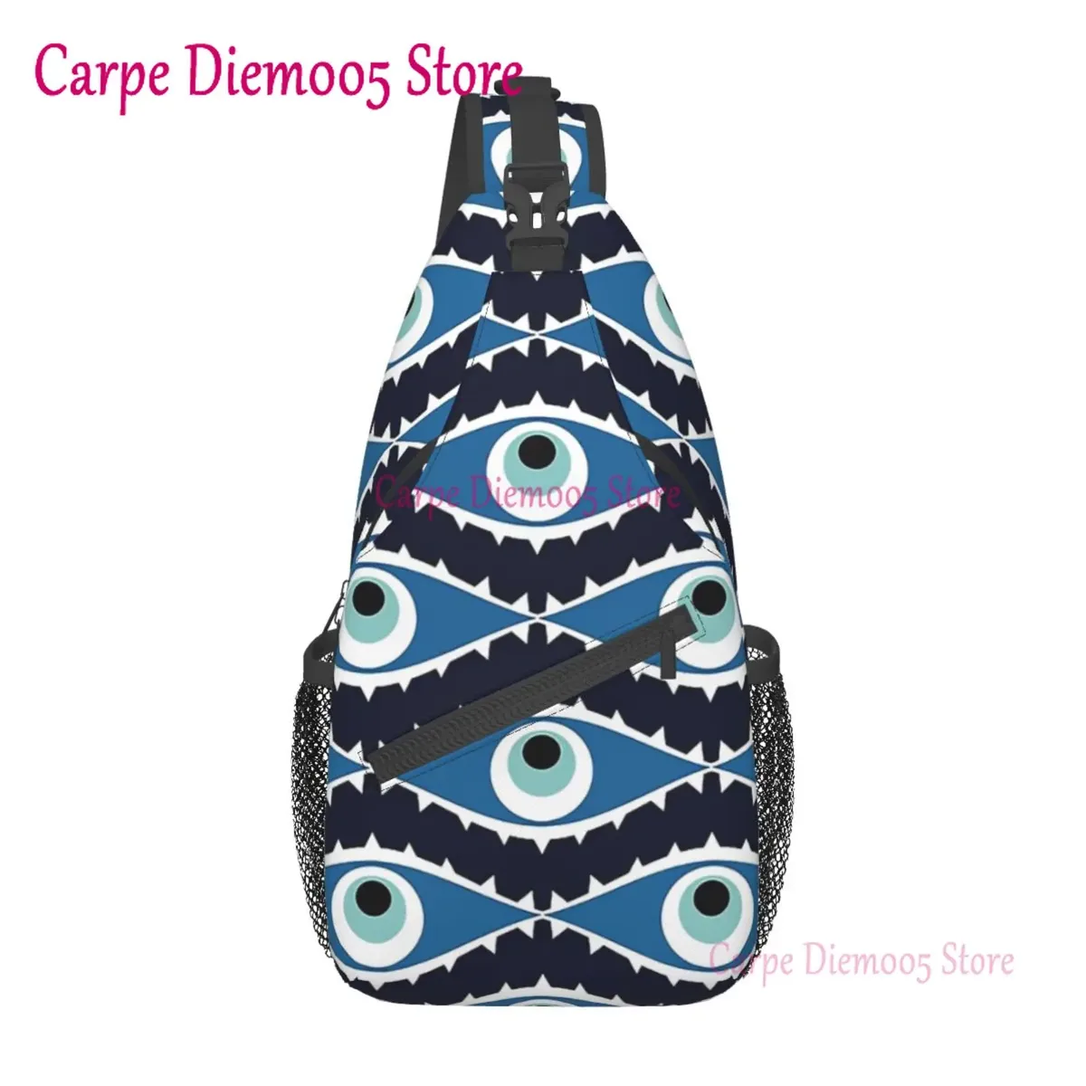 sac à bandoulière bleu marine et aqua nazar pour hommes, sac à dos porte-bonheur mauvais œil, sac de poitrine pour randonnée