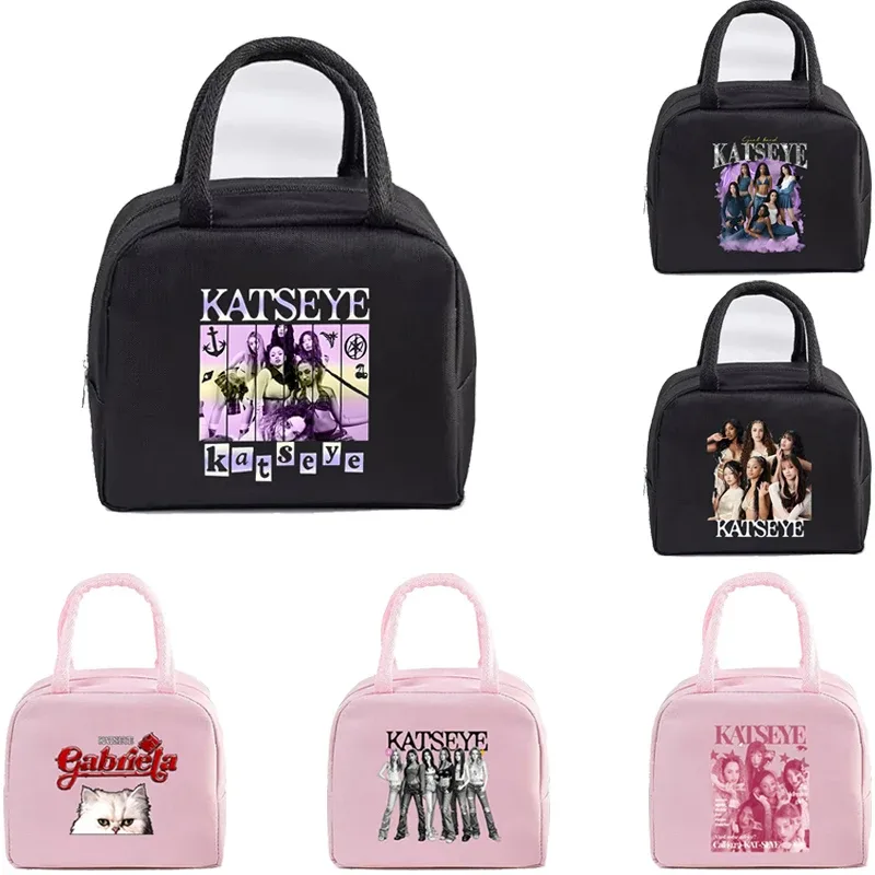 Sac fourre-tout imprimé Kpop Katseye, boîte à lunch thermique, sac de rangement pour hommes, femmes, bureau, étudiants, sacs isothermes pour bento, sac à lunch pour enfants, cadeaux