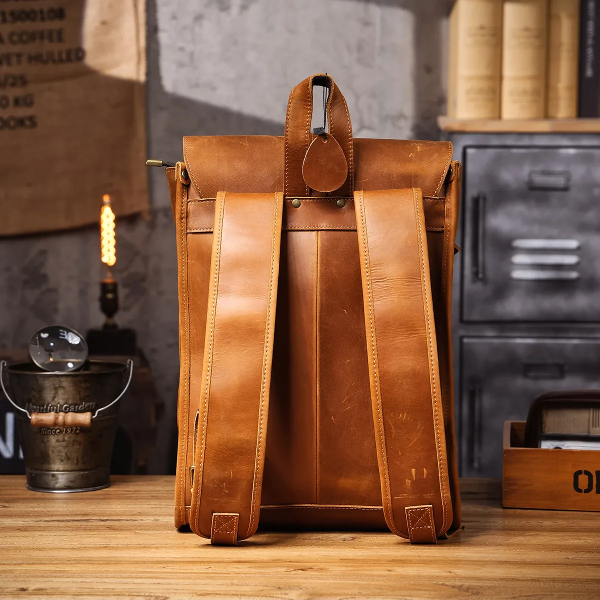 sac à dos vintage en cuir véritable pour homme, fait main, en cuir pleine fleur, sac à bandoulière pour ordinateur portable, sac crazy horse, mode pour homme