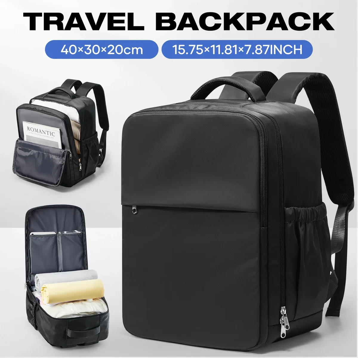 sac à dos de voyage pour avion 40x30x20, sac à dos de cabine wizzair 40x30x20, bagages à main pour hommes et femmes, sacs pour ordinateur portable 15,6 pouces