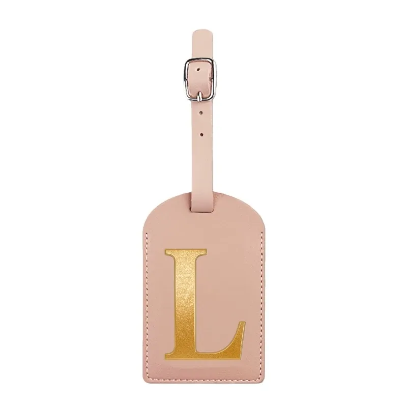 étiquette de bagage personnalisée avec nom, rose, avec motif de carte d'embarquement et initiales pour une identification facile