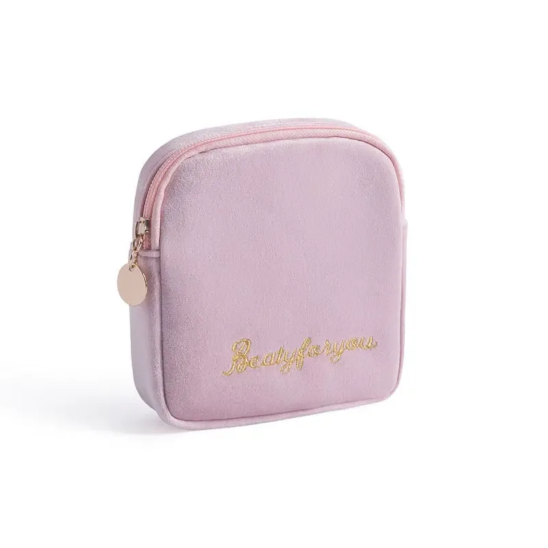 sac de rangement de serviettes hygiéniques pour couches pour filles, sacs de serviettes hygiéniques en velours, organisateur de bijoux, pochette pour écouteurs, étui à cosmétiques