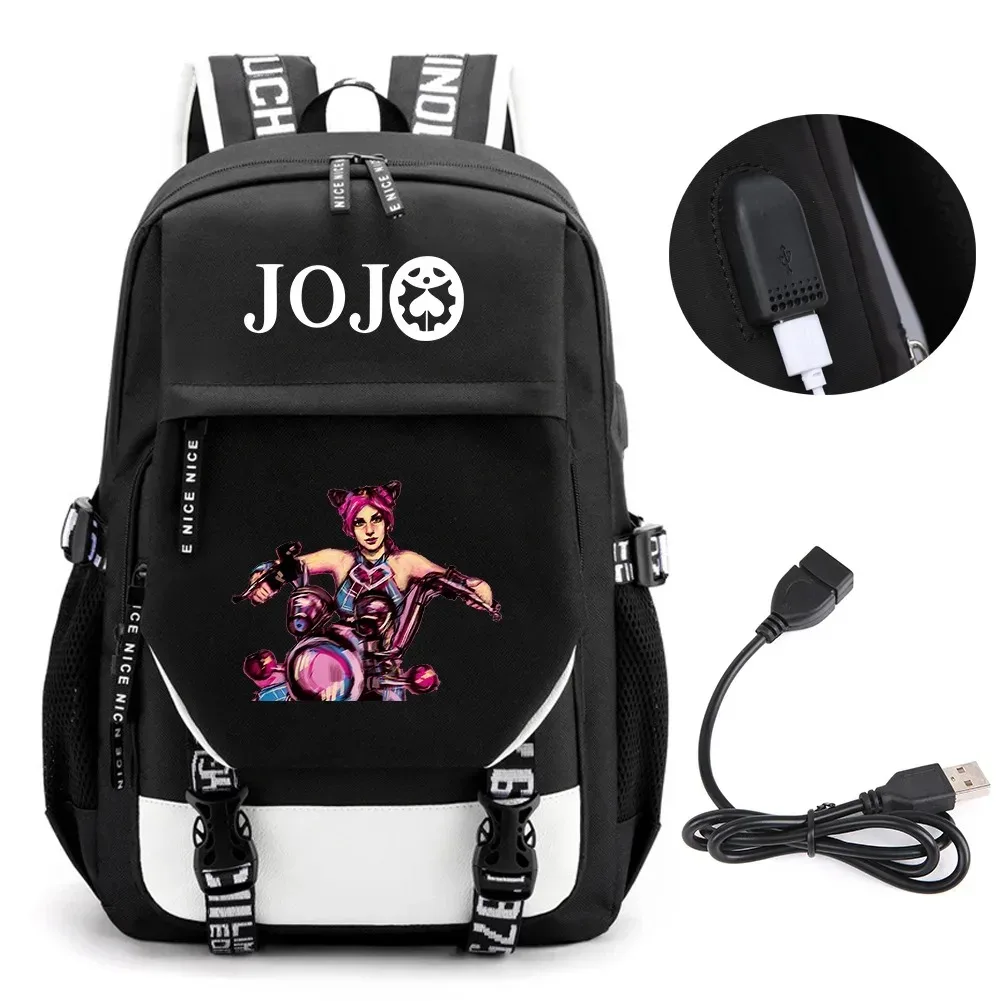 sac à dos de voyage pour ordinateur portable garçon et fille, chaîne anime jo jonathan joes killer golden experience, sacs à livres scolaires mochila, port usb
