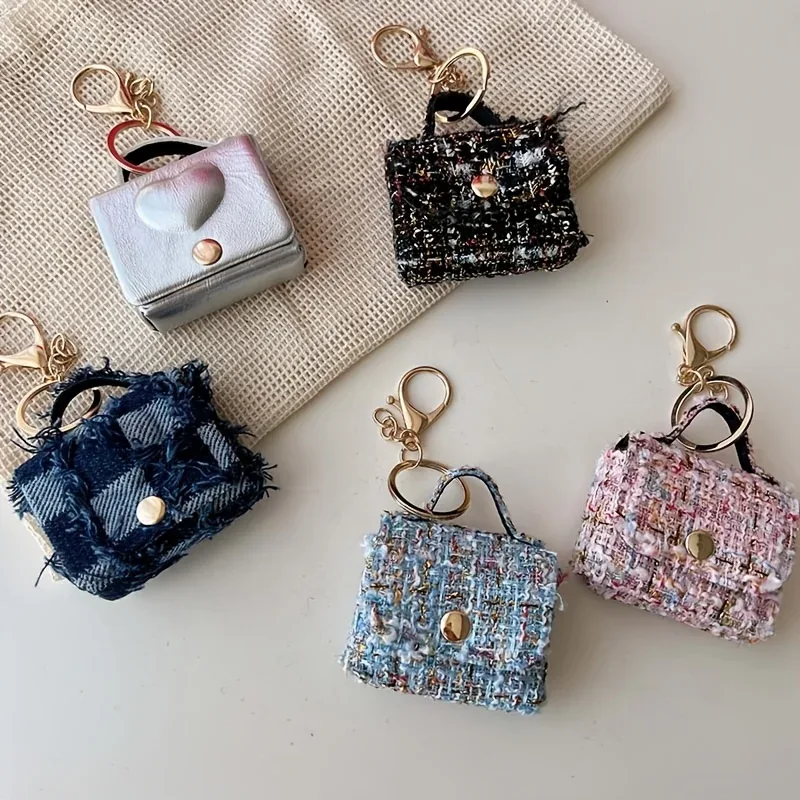 1 pièce Mini porte-clés breloque pour sac, idéal pour sacs à dos et sacs à main, style mignon en nylon/sac de rangement, comprend un porte-monnaie et un étui pour écouteurs, accessoire compact, adapté pour des objets t