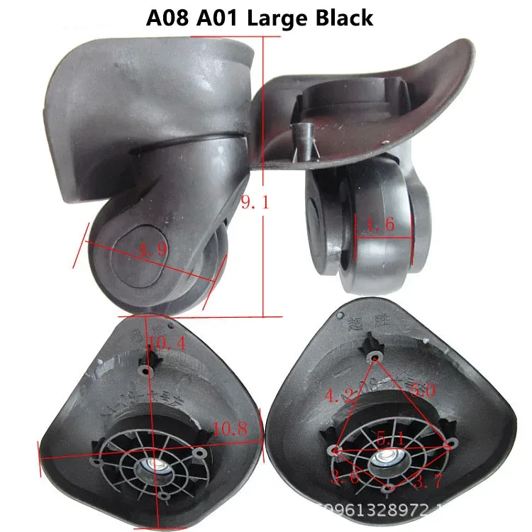 a01 a08 a-08 roues d'avion silencieuses boîtier de chariot bagages roue universelle valise réparation accessoires roues de remplacement roulette