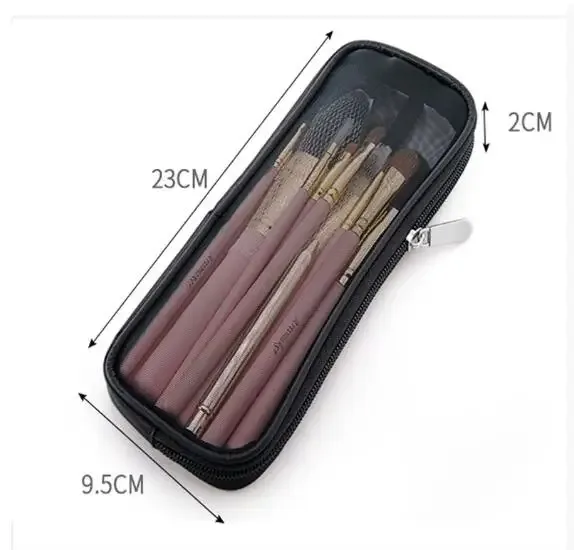 étui de voyage pour pinceaux de maquillage, trousse de toilette cosmétique, organisateur pour hommes et femmes, outils de beauté, kit en maille, pochette de rangement de lavage, accessoires