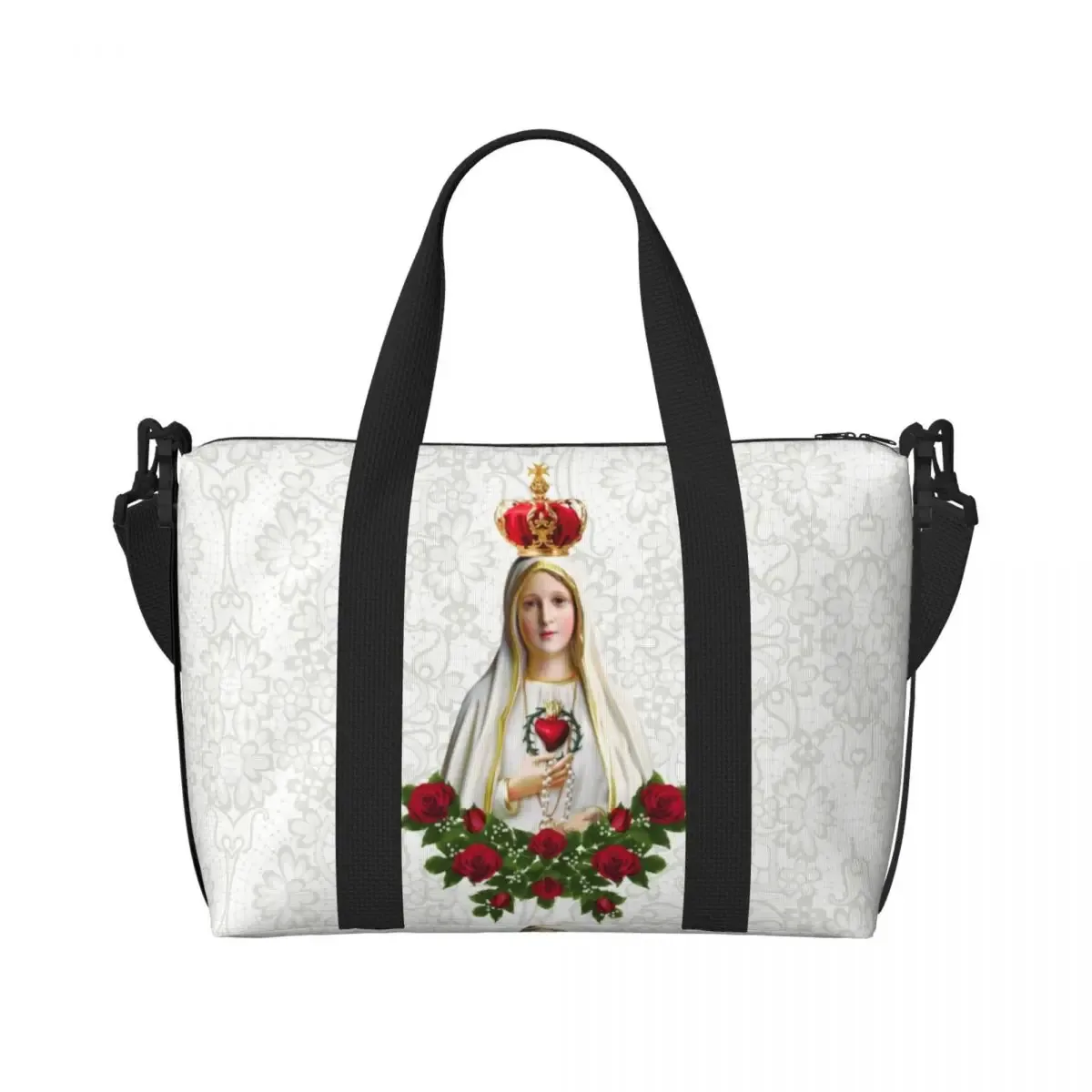 sac fourre-tout personnalisé vierge marie d'élissa upe pour femme, grande capacité, saint catholique du mexique, sacs de voyage pour salle de sport de plage