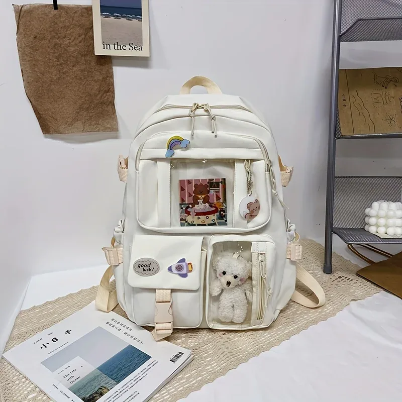 sac à dos d'école de grande capacité pour adolescentes, 1 pièce, sac à livres polyvalent et décontracté, sac de lycée