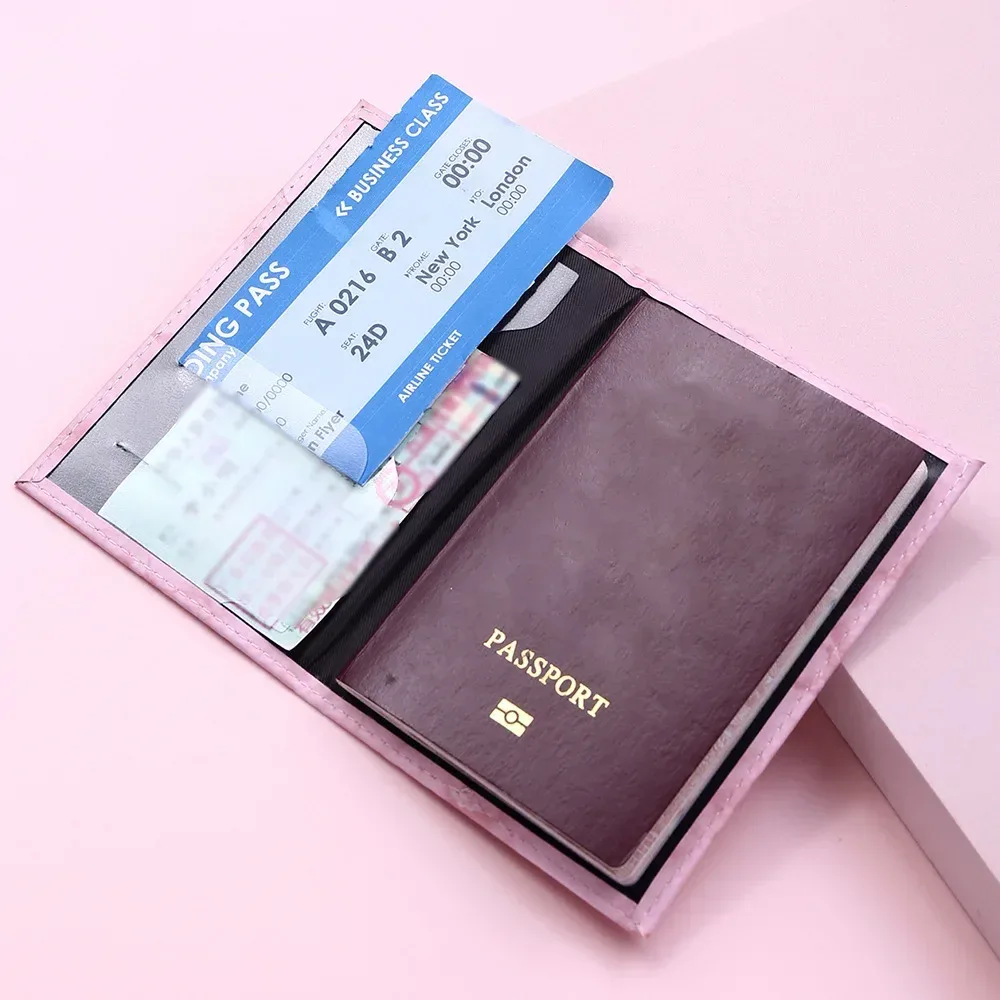 Porte-passeport de voyage à motif marbré, couvertures de passeport, clip de billet d'avion, porte-carte d'identité et de crédit, accessoires de voyage