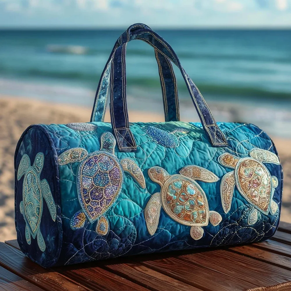 sac de plage matelassé en forme de tortue de mer, sacs de voyage colorés pour hommes et femmes, sac de week-end léger pour les vacances et l'été