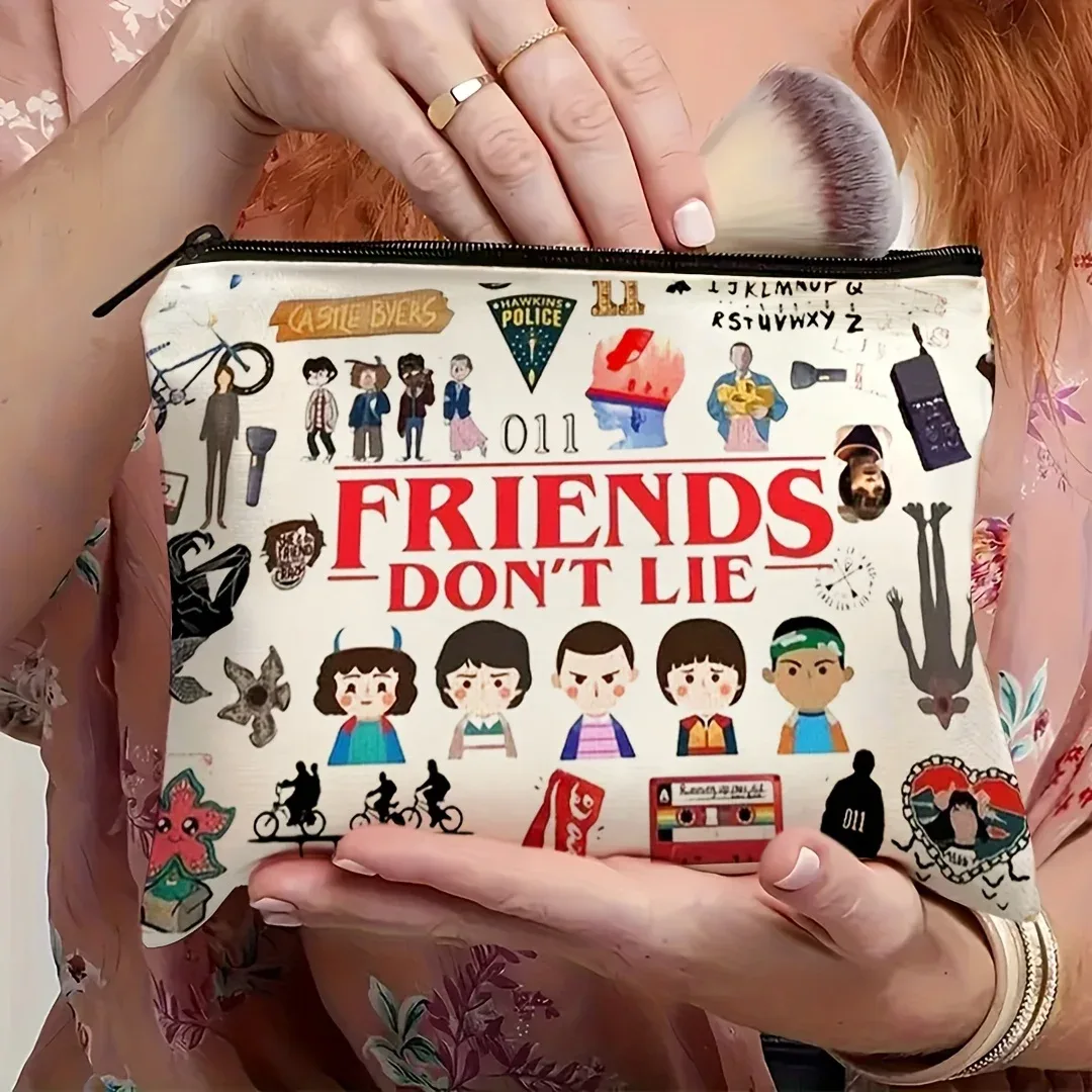 un programme tv trousse de maquillage-sac à fermeture éclair multifonctionnel mignon pour femmes, sac de rangement de bijoux, petit sac de rangement à fermeture éclair de voyage parfait