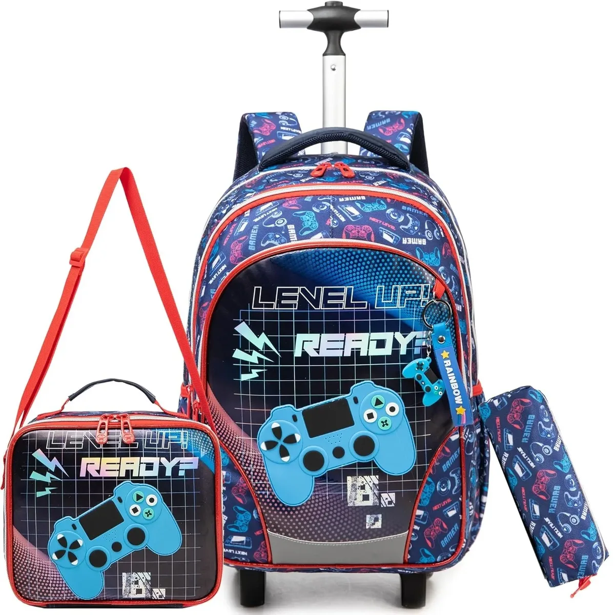 sac à dos à roulettes pour enfants, sac à dos à roulettes pour garçons, sac à roulettes d'école, ensemble de sacs à bagages de voyage pour enfants