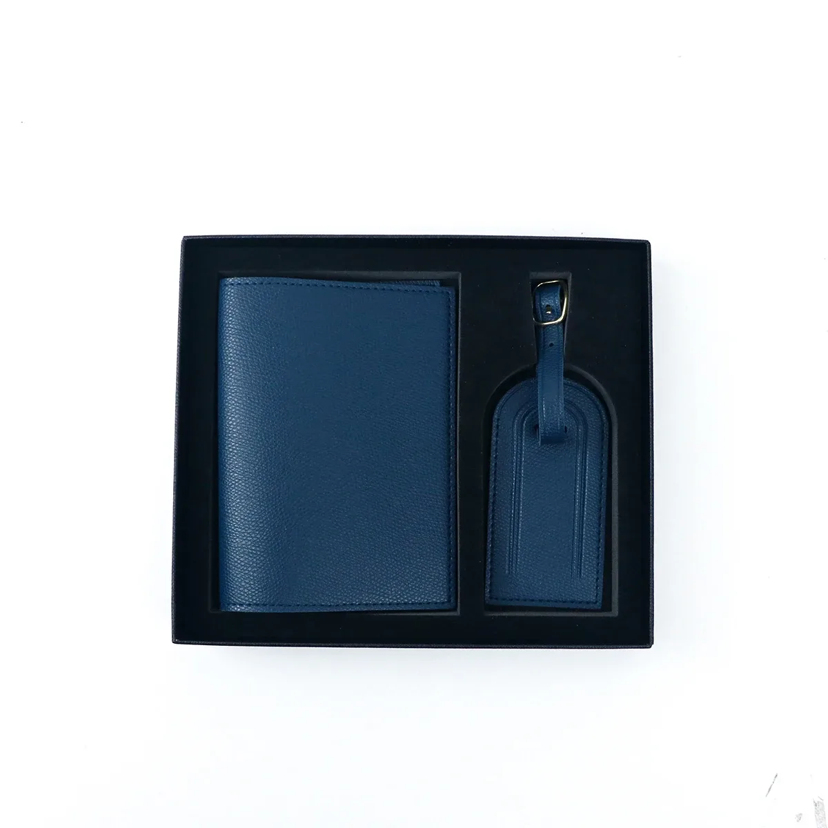 porte-passeport de voyage en cuir pu avec nom personnalisé et étiquette anti-perte pour bagages avec boîte-cadeau de voyage essentielle