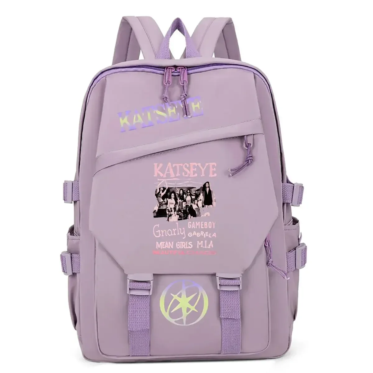sac à dos d'école imprimé kpop katseye pour adolescentes, sac à dos de grande capacité pour étudiantes, sac à dos de mode pour femmes, sac à dos de voyage