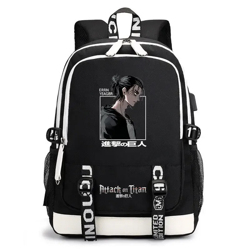 sac à dos anime attack on titan, cartable d'étudiant de grande capacité, léger et durable, peut accueillir un ordinateur de 16 pouces