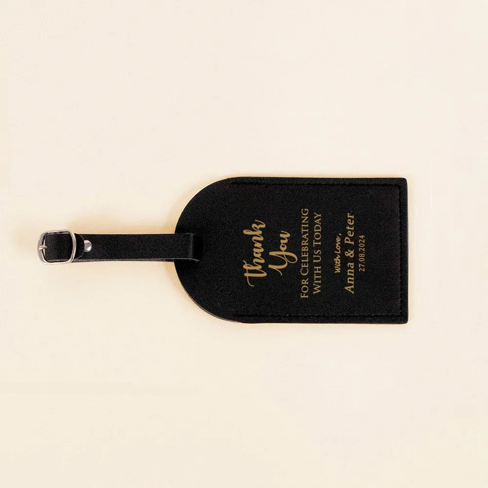 étiquette de bagage monogrammée en cuir personnalisée, étiquettes de bagage de voyage pour couple, cadeau de mariage personnalisé pour meilleur ami, cadeau de réception nuptiale