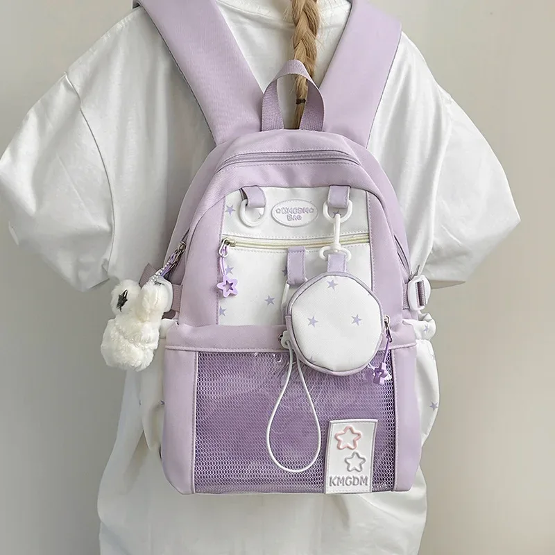 sacs à dos coréens mignons et élégants pour filles, sacs à dos décontractés harajuku pour femmes, style ulzzang ita, sacs à dos de dessin animé tendance