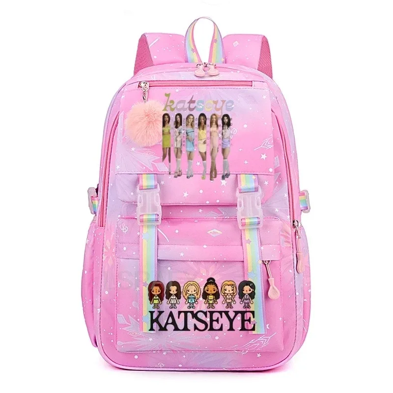 sacs d'école pour filles, sac à dos kpop katseye, sacs d'école décontractés à la mode pour adolescents, sac à dos léger pour étudiantes, sac à dos de voyage pour femmes